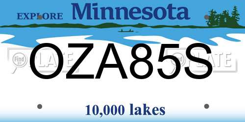 OZA85S Minnesota License Plate