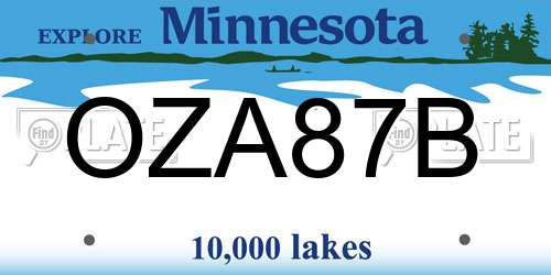 OZA87B Minnesota License Plate