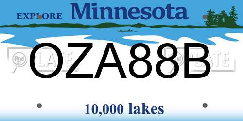 OZA88B Minnesota License Plate