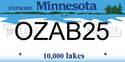 OZAB25 Minnesota License Plate