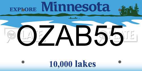 OZAB55 Minnesota License Plate
