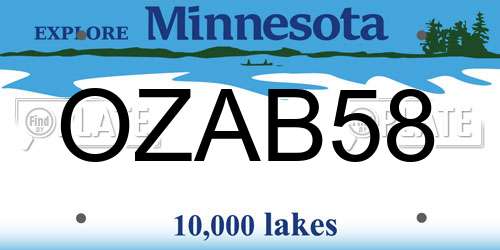 OZAB58 Minnesota License Plate