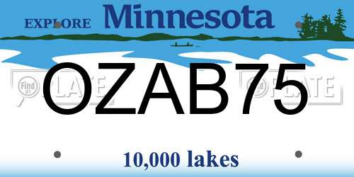 OZAB75 Minnesota License Plate