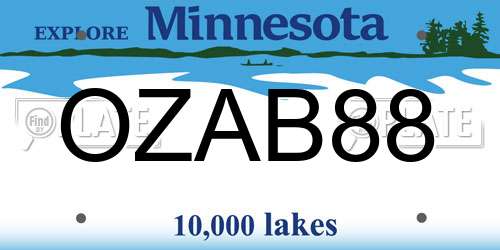OZAB88 Minnesota License Plate