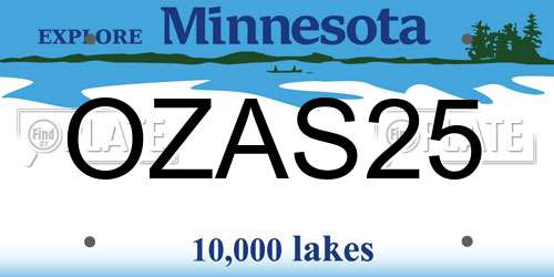 OZAS25 Minnesota License Plate