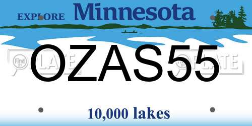 OZAS55 Minnesota License Plate