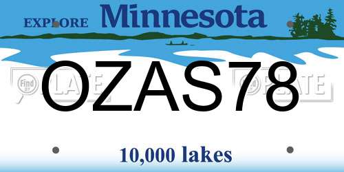 OZAS78 Minnesota License Plate