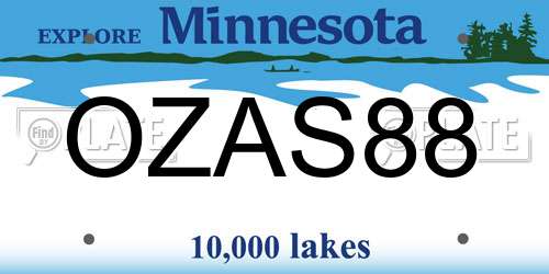 OZAS88 Minnesota License Plate