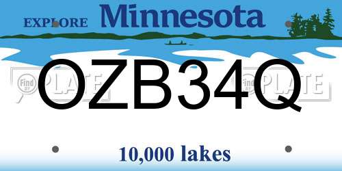 OZB34Q Minnesota License Plate