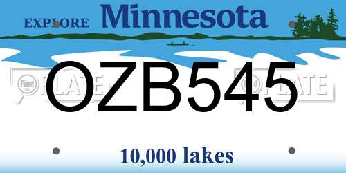 OZB545 Minnesota License Plate