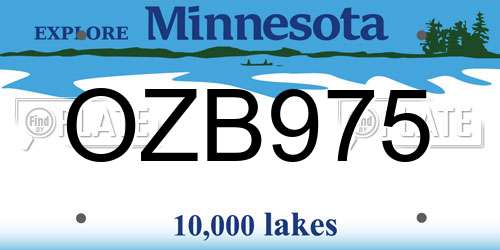OZB975 Minnesota License Plate