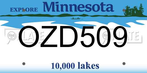 OZD509 Minnesota License Plate