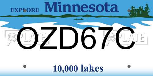 OZD67C Minnesota License Plate