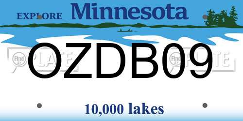OZDB09 Minnesota License Plate