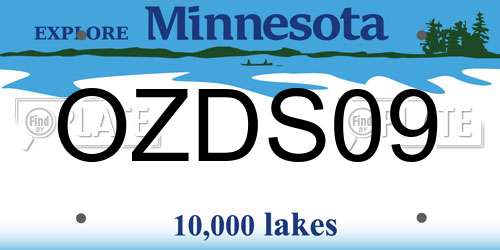 OZDS09 Minnesota License Plate