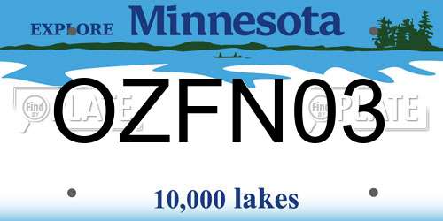 OZFN03 Minnesota License Plate