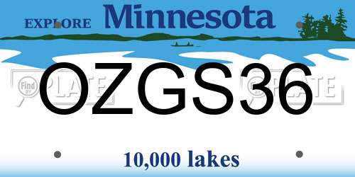 OZGS36 Minnesota License Plate