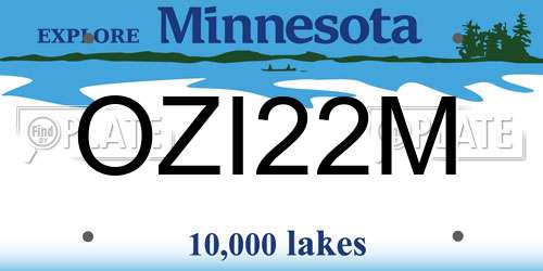 OZI22M Minnesota License Plate