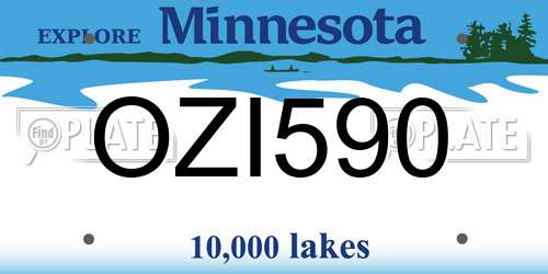 OZI590 Minnesota License Plate