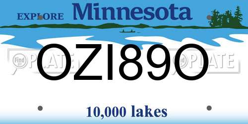 OZI89O Minnesota License Plate