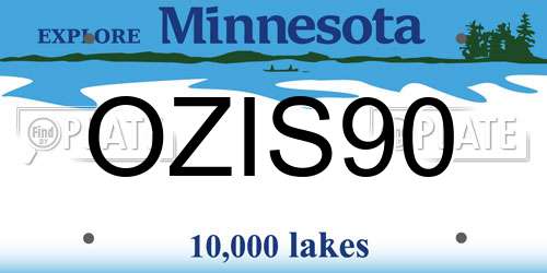 OZIS90 Minnesota License Plate