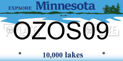 OZOS09 Minnesota License Plate