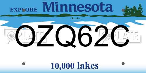 OZQ62C Minnesota License Plate
