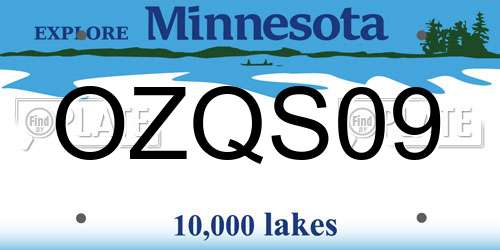 OZQS09 Minnesota License Plate