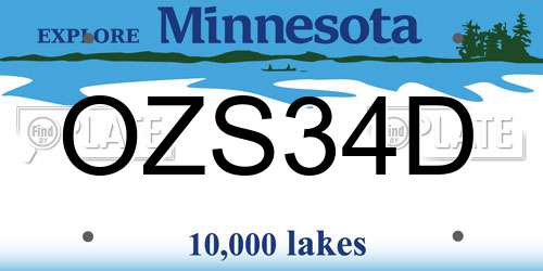 OZS34D Minnesota License Plate