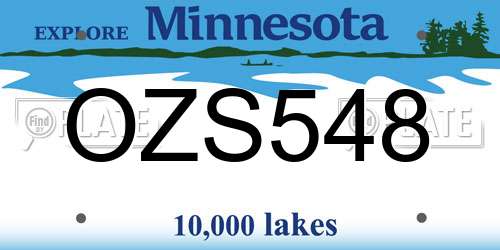 OZS548 Minnesota License Plate