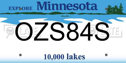 OZS84S Minnesota License Plate