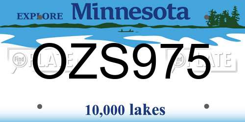 OZS975 Minnesota License Plate