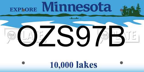 OZS97B Minnesota License Plate
