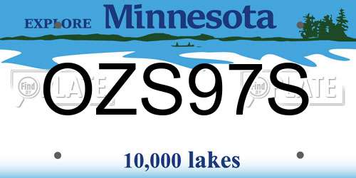 OZS97S Minnesota License Plate