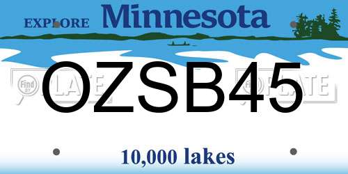 OZSB45 Minnesota License Plate