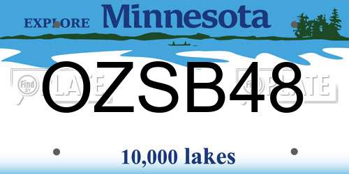 OZSB48 Minnesota License Plate