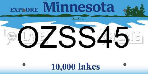 OZSS45 Minnesota License Plate