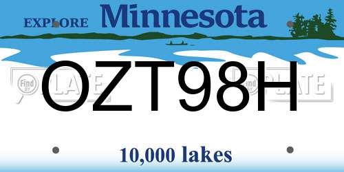 OZT98H Minnesota License Plate