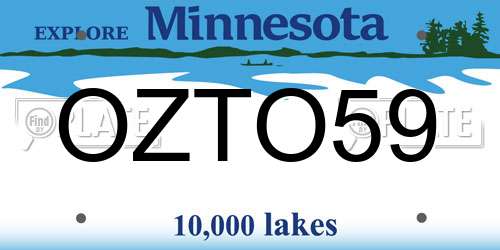 OZTO59 Minnesota License Plate