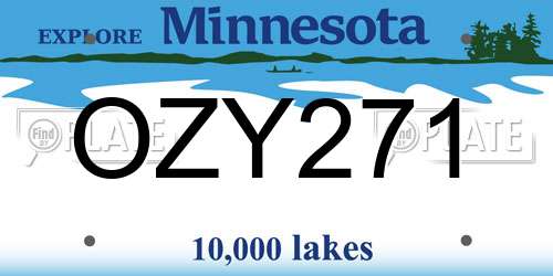 OZY271 Minnesota License Plate