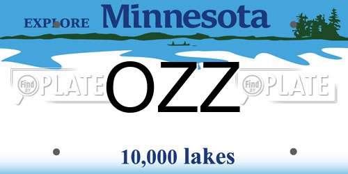 OZZ Minnesota License Plate