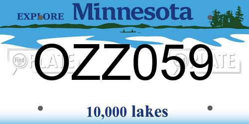 OZZ059 Minnesota License Plate