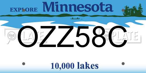 OZZ58C Minnesota License Plate