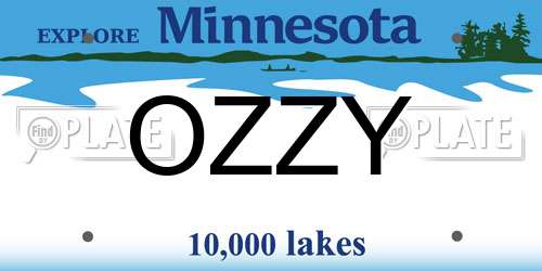 OZZY Minnesota License Plate