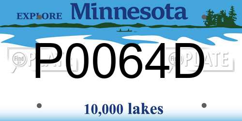 P0064D Minnesota License Plate