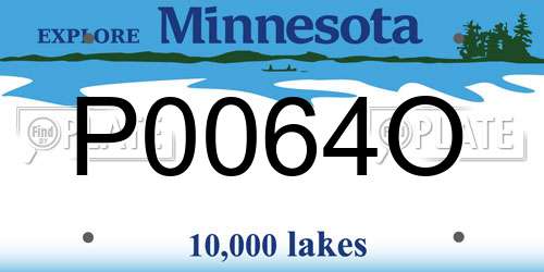 P0064O Minnesota License Plate