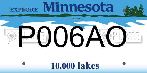 P006AO Minnesota License Plate