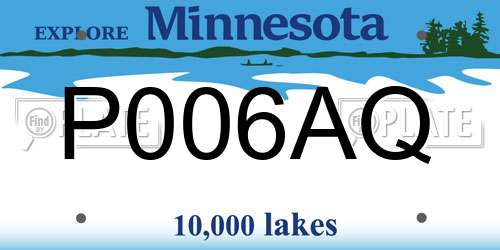 P006AQ Minnesota License Plate