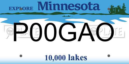 P00GAO Minnesota License Plate