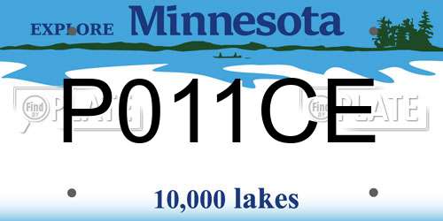 P011CE Minnesota License Plate